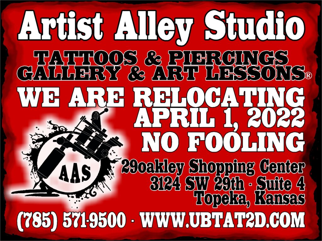 Relocation announcement for Artist Alley Studio