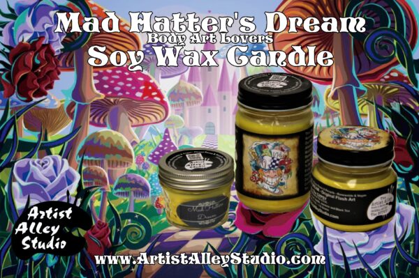 Mad Hatters Dream Body Art Lover's Soy Wax Candle Promotional Poster