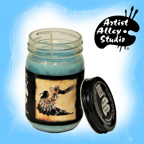 Watchful Spirit Native American Art Lovers Soy Wax Candle 12 Ounce Canning Jar