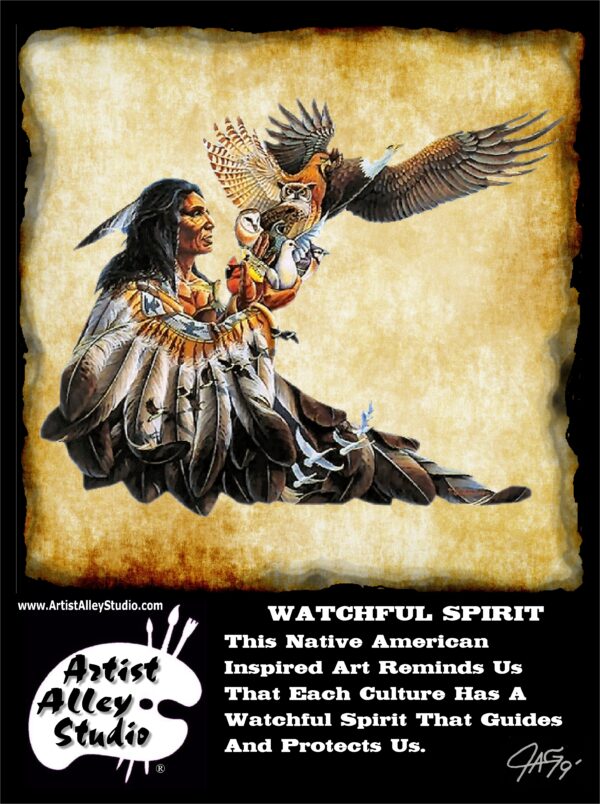 Watchful Spirit Native American Art Lover's Soy Wax Candle Free Poster