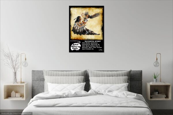 Watchful Spirit Native American Art Lover's Soy Wax Candle Free Poster Wall Example