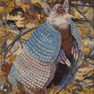 Is Somebody There Acrylic Painting of a Nine Banded Armadillo By The GYPSY