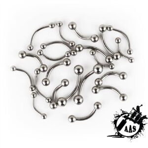 Curved Externally Threaded 316 LVN Surgical Grade Stainless Steel Barbells