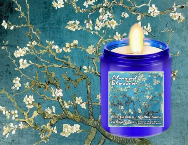 Almond Blossom Vincent van Gogh inspired deep scented soy wax candle by Eternity's Gate Candle Company Promo Photo 3
