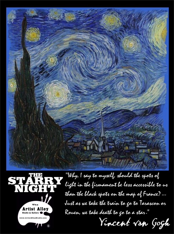 Starry Night Vincent van Gogh Inspired Deep Fragrance Soy Wax Pine, Juniper, Moss, Patchouli, Scent Candle By Eternity's Gate Candle Company Poster