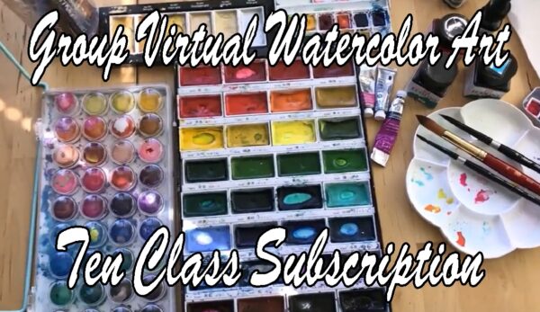 Group Watercolor Virtual Art Class Subscription Via Zoom Featured Image